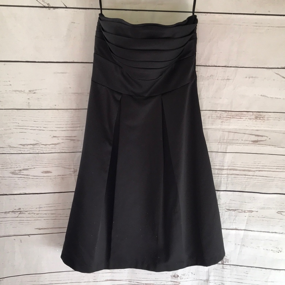 White House Black market black strapless dress 0